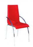 dining chair, chromed leg/hard leather, C041